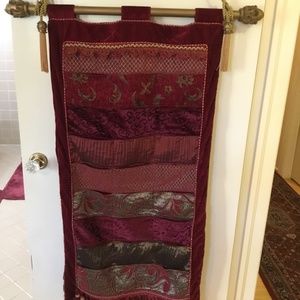 Neiman Marcus Vintage Red Velvet And Satin Wall Hanging Christmas Card Holder⁩